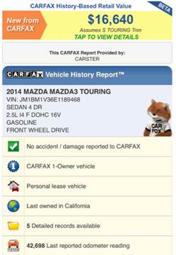 2014 Mazda MAZDA3 for sale at CARSTER in Huntington Beach CA