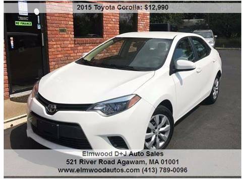 2015 Toyota Corolla for sale at Elmwood D+J Auto Sales in Agawam MA