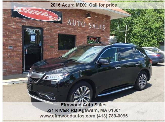 2016 Acura MDX for sale at Elmwood D+J Auto Sales in Agawam MA