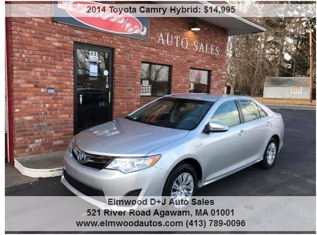 2014 Toyota Camry Hybrid for sale at Elmwood D+J Auto Sales in Agawam MA