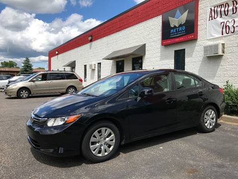 2012 Honda Civic for sale at METRO AUTO SALES LLC in Lino Lakes MN