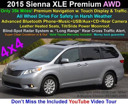 2015 Toyota Sienna for sale at A Buyers Choice in Jurupa Valley CA