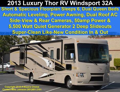 2013 Thor Industries Windsport 32A Luxury Motorhome for sale at A Buyers Choice in Jurupa Valley CA