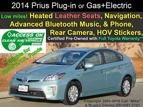 2014 Toyota Prius Plug-in Hybrid for sale at A Buyers Choice in Jurupa Valley CA