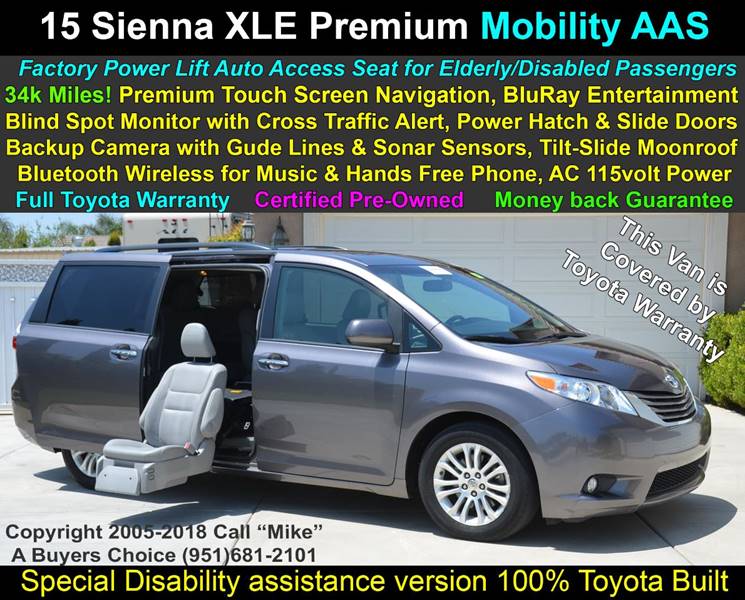 2015 Toyota Sienna for sale at A Buyers Choice in Jurupa Valley CA