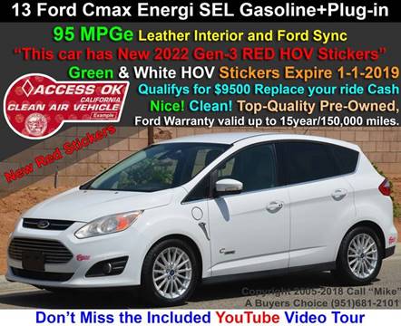 2013 Ford C-MAX Energi for sale at A Buyers Choice in Jurupa Valley CA