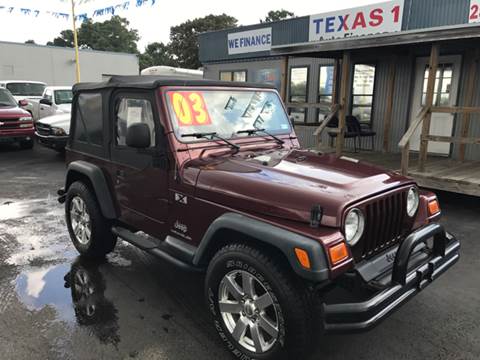 2003 Jeep Wrangler for sale at Texas 1 Auto Finance in Kemah TX