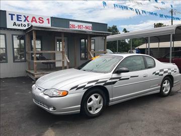 2002 Chevrolet Monte Carlo for sale at Texas 1 Auto Finance in Kemah TX