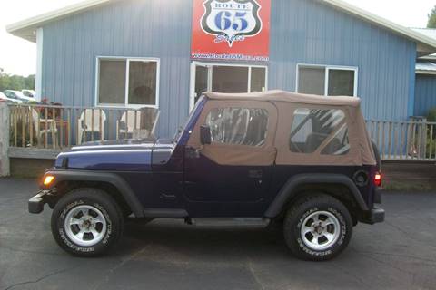 1998 Jeep Wrangler for sale at Route 65 Sales in Mora MN