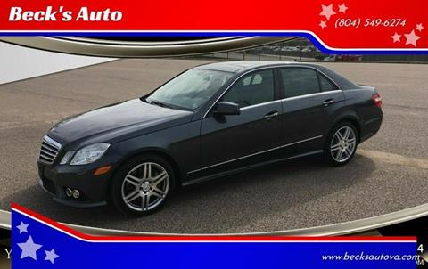 2010 Mercedes-Benz E-Class for sale at Beck's Auto in Chesterfield VA