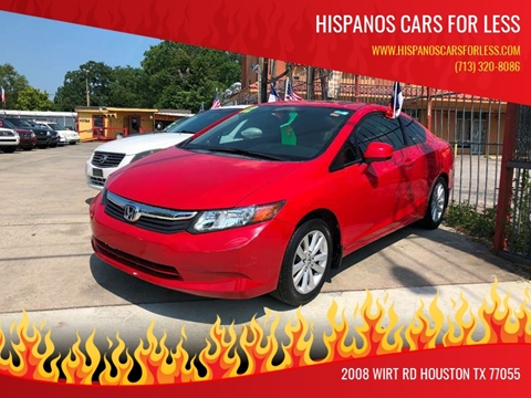 2012 Honda Civic for sale at Hispanos Cars 4 Less by Cadena Motors, Inc. in Houston TX