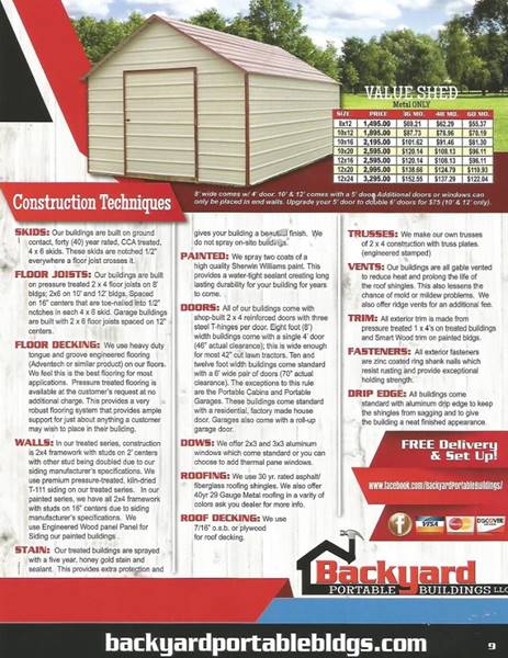 2021 Backyard portable building Cabins / utility