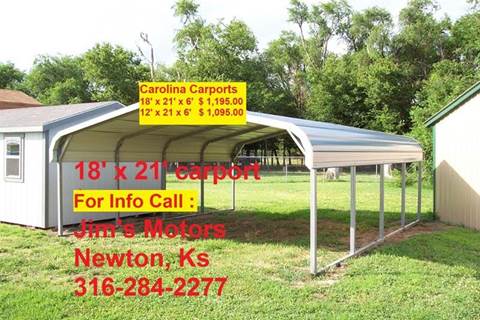 2022 Carolina Carport 18' x 21' for sale at Jim's Motors - Standard Inventory in Newton KS