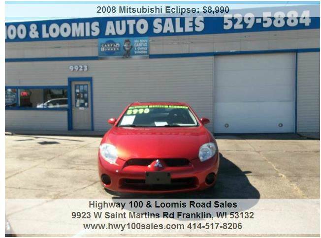 2008 Mitsubishi Eclipse for sale at Highway 100 & Loomis Road Sales in Franklin WI