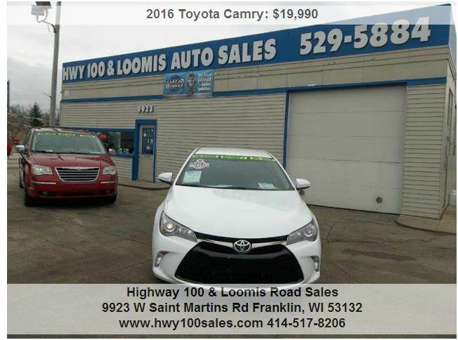 2016 Toyota Camry for sale at Highway 100 & Loomis Road Sales in Franklin WI