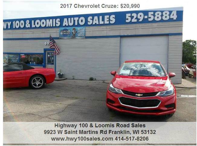 2017 Chevrolet Cruze for sale at Highway 100 & Loomis Road Sales in Franklin WI