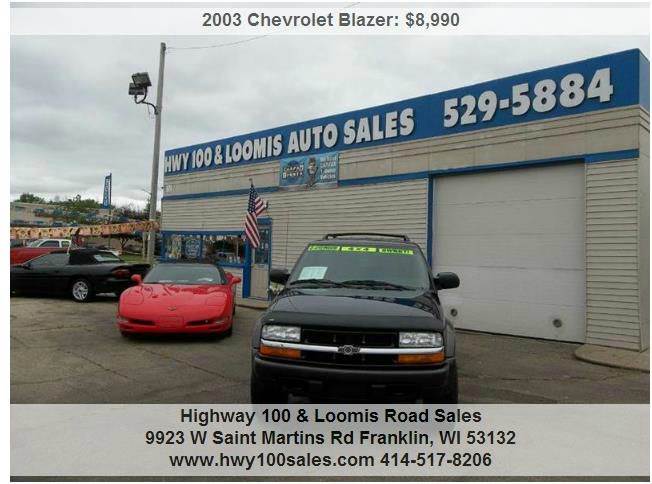 2003 Chevrolet Blazer for sale at Highway 100 & Loomis Road Sales in Franklin WI
