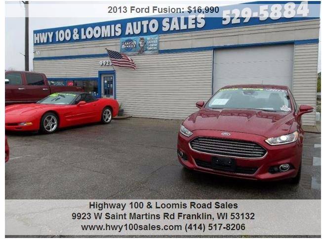 2013 Ford Fusion for sale at Highway 100 & Loomis Road Sales in Franklin WI