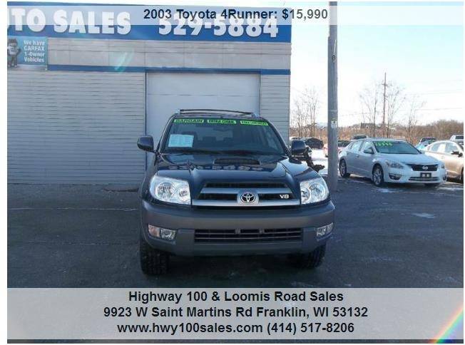 2003 Toyota 4Runner for sale at Highway 100 & Loomis Road Sales in Franklin WI