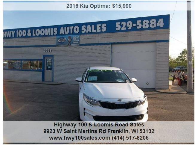 2016 Kia Optima for sale at Highway 100 & Loomis Road Sales in Franklin WI