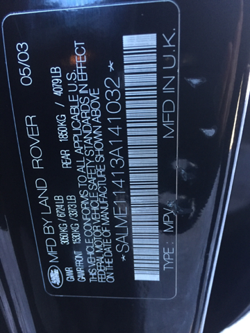 2003 Land Rover Range Rover HSE