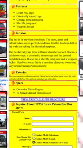 1975 Crown Prison Bus Prison bus