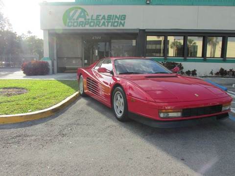 1988 Ferrari Testarossa for sale at VA Leasing Corporation in Doral FL