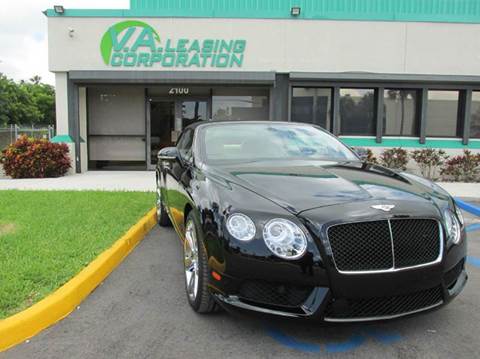 2013 Bentley Continental GTC V8 for sale at VA Leasing Corporation in Doral FL