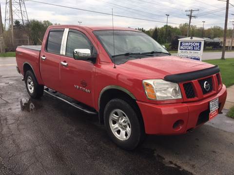 2007 Nissan Titan for sale at SIMPSON MOTORS in Youngstown OH