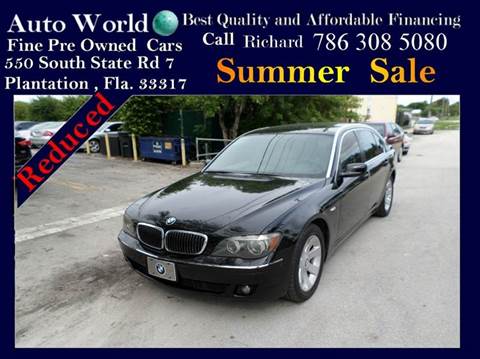 2008 BMW 7 Series for sale at Auto World US Corp in Plantation FL