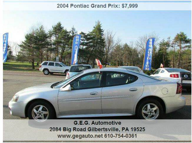 2004 Pontiac Grand Prix for sale at GEG Automotive in Gilbertsville PA
