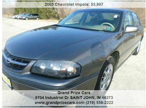 2003 Chevrolet Impala for sale at Grand Prize Cars in Cedar Lake IN