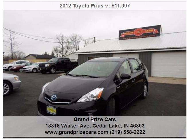 2012 Toyota Prius v for sale at Grand Prize Cars in Cedar Lake IN