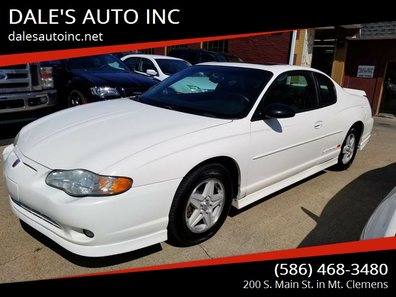 2002 Chevrolet Monte Carlo for sale at DALE'S AUTO INC in Mount Clemens MI