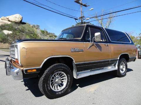1985 Dodge Ramcharger for sale at 1 Owner Car Guy in Stevensville MT