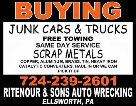 2016 BUYING CARS Any Condition for sale at RITENOUR & SONS AUTO SALES in Ellsworth PA