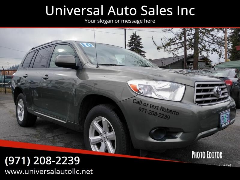 2010 toyota highlander 4dr suv 2 7l l4 in salem or universal auto sales inc 2010 toyota highlander 4dr suv 2 7l l4