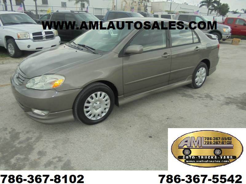 2003 Toyota Corolla for sale at AML AUTO SALES - Sedans/SUV's in Opa-Locka FL
