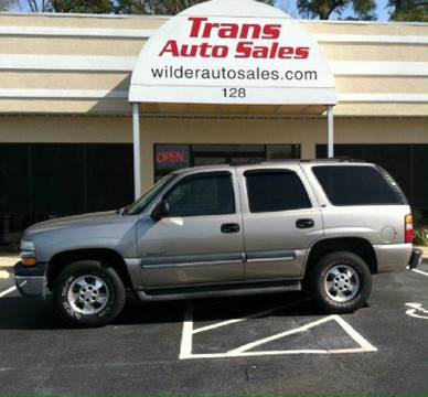2002 Chevrolet Tahoe for sale at Trans Auto Sales in Greenville NC