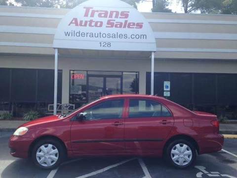 2007 Toyota Corolla for sale at Trans Auto Sales in Greenville NC