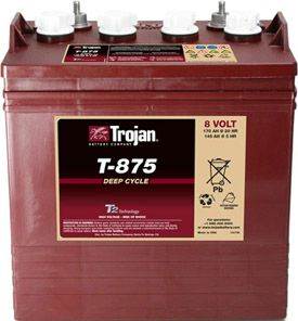  Trojan Battery 8 Volt T - 875 for sale at Area 31 Golf Carts - Trojan Batteries in Acme PA