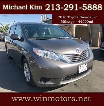 2016 Toyota Sienna for sale at Win Motors Inc. in Los Angeles CA