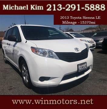 2013 Toyota Sienna for sale at Win Motors Inc. in Los Angeles CA