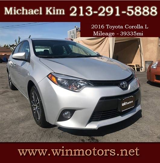 2016 Toyota Corolla for sale at Win Motors Inc. in Los Angeles CA