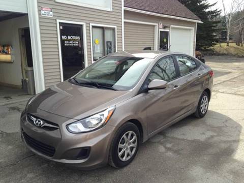 2013 Hyundai Accent for sale at MD Motors LLC in Williston VT