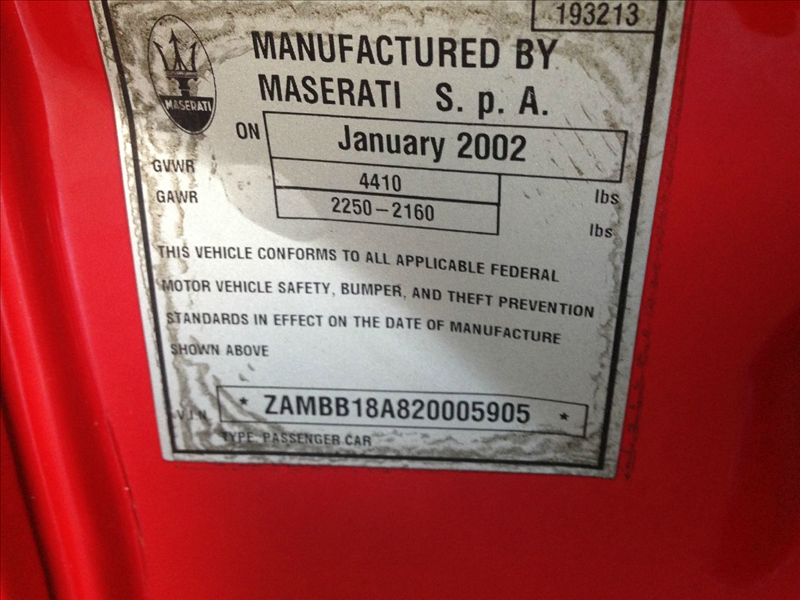 2002 Maserati Spyder Cambiocorsa