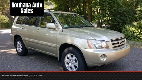 2003 Toyota Highlander for sale at Rouhana Auto Sales in Norwood MA