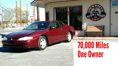 2001 Chevrolet Monte Carlo for sale at Cockrell's Auto Sales in Mechanicsburg PA