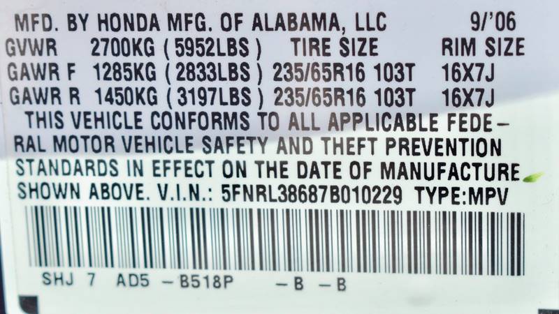 2007 Honda Odyssey EX-L
