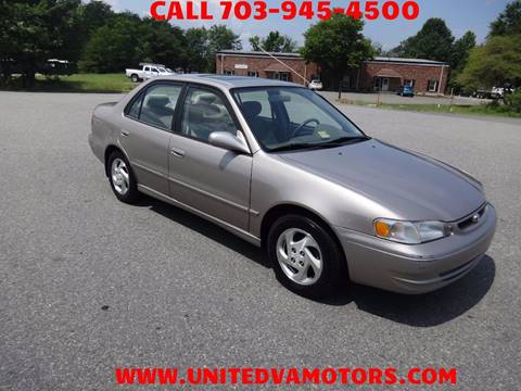 2000 Toyota Corolla for sale at United Motors in Fredericksburg VA